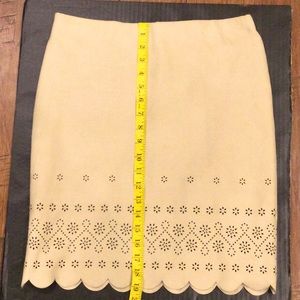 Faux Suede Cream Skirt Size Small